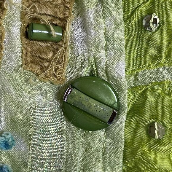 Parsley & Sage Embellished Button Up Jacket Shirt Lime Green Size S - Picture 7 of 7